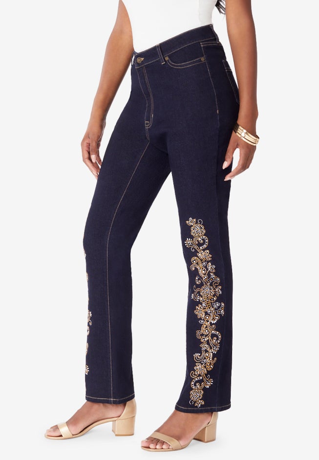 Plus Size Rhinestone-Detailed Bootcut Jean image number 2