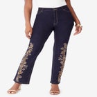 Plus Size Rhinestone-Detailed Bootcut Jean image number null