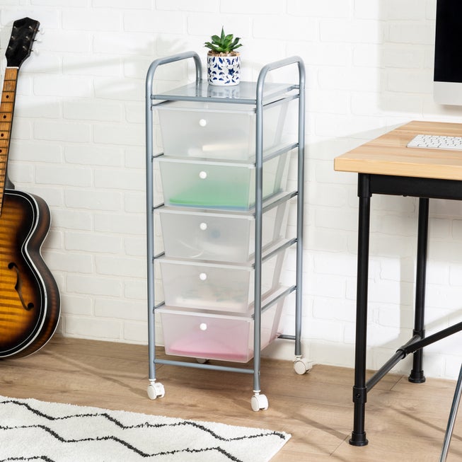 5-Drawer Rolling Storage Cart image number 0