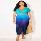 Twist Front Mesh Cut-Out Cover Up Dress image number null