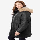 Plus Size Classic Length Puffer Coat image number null