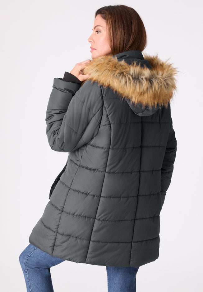 Plus Size Classic Length Puffer Coat image number 1