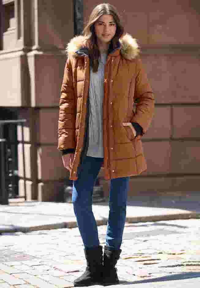 Classic Length Quilted Puffer Jacket image number 0