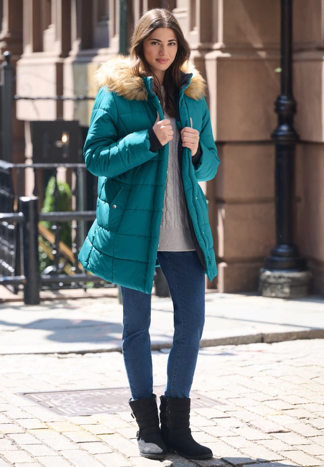 Plus Size Classic Length Puffer Coat image number 0