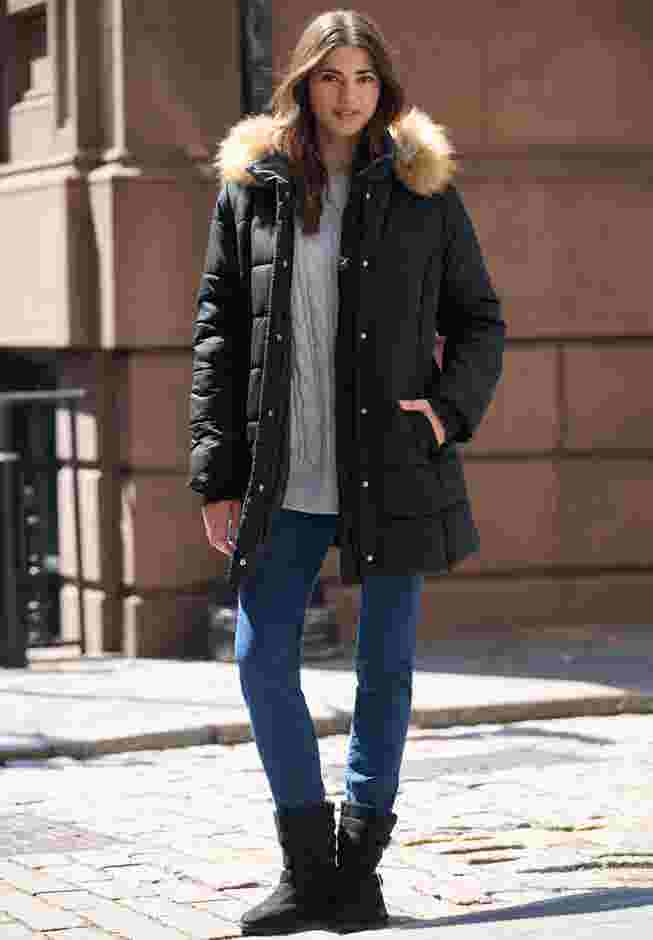 Classic Length Quilted Puffer Jacket image number 0