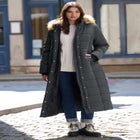 Plus Size Maxi Length Puffer Coat image number null