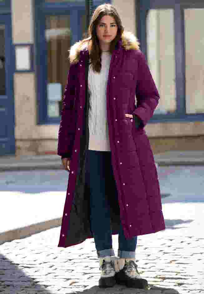Maxi Length Quilted Puffer Jacket image number 0
