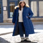Plus Size Maxi Length Puffer Coat image number null