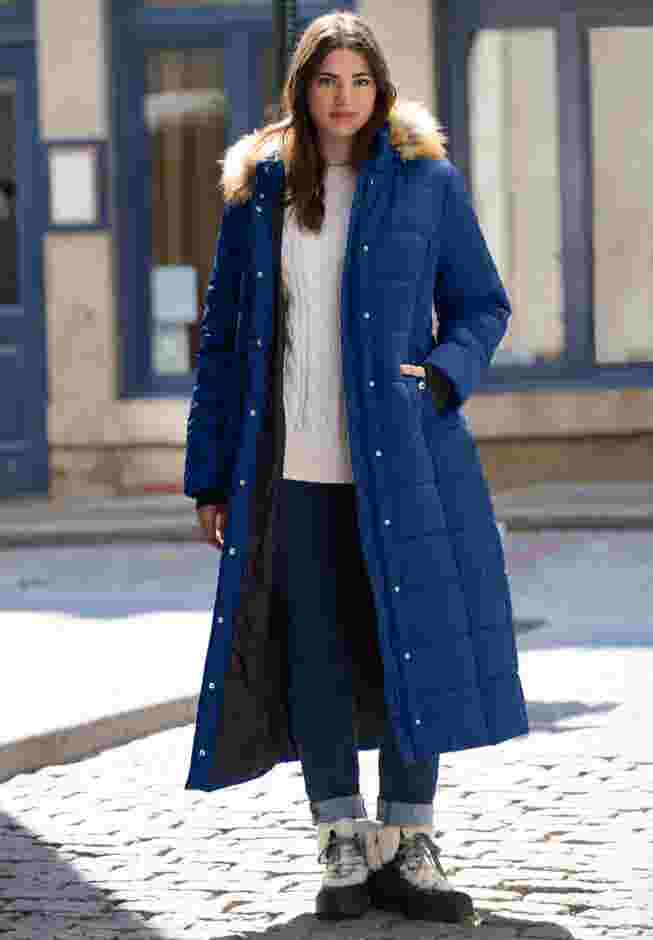 Maxi Length Quilted Puffer Jacket image number 0