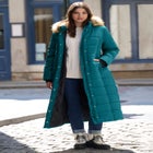 Plus Size Maxi Length Puffer Coat image number null