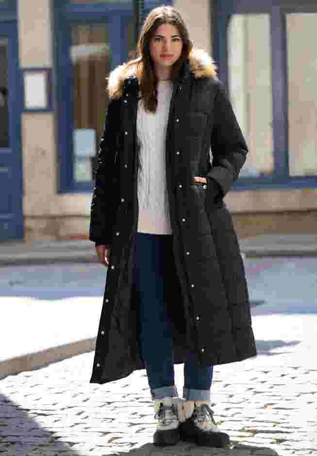 Maxi Length Quilted Puffer Jacket image number 0