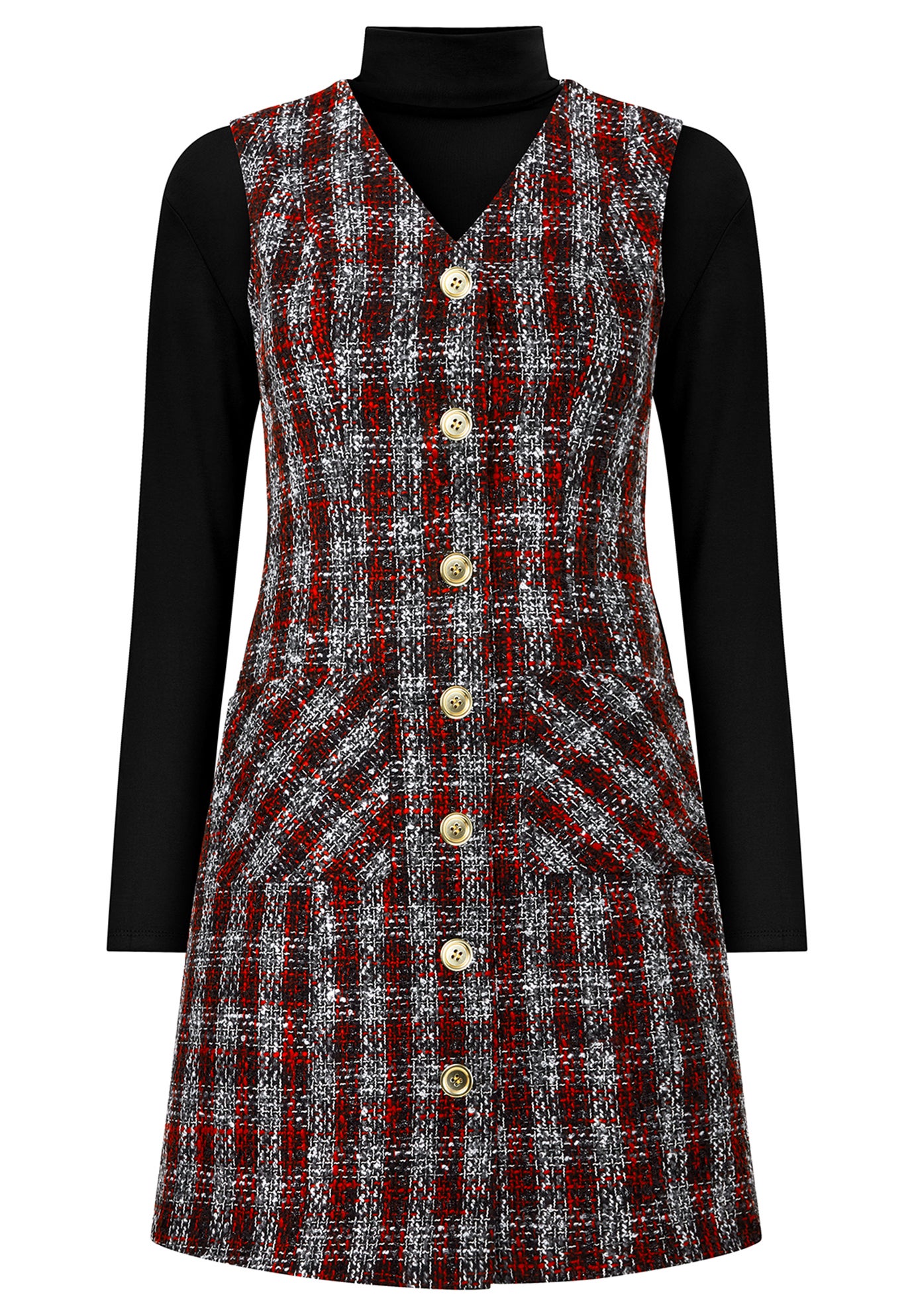 Sleeveless Tweed Dress image number 1