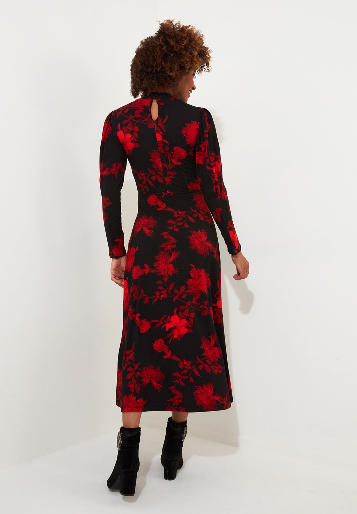 Stretch Knit Mockneck Maxi Dress image number 5