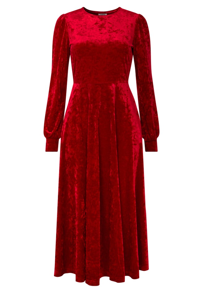 Crushed Velvet Midi Dress image number 1