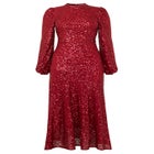 A-Line Sequin Midi Dress image number null