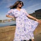 Chiffon Kimono Sleeve Maxi Dress image number null