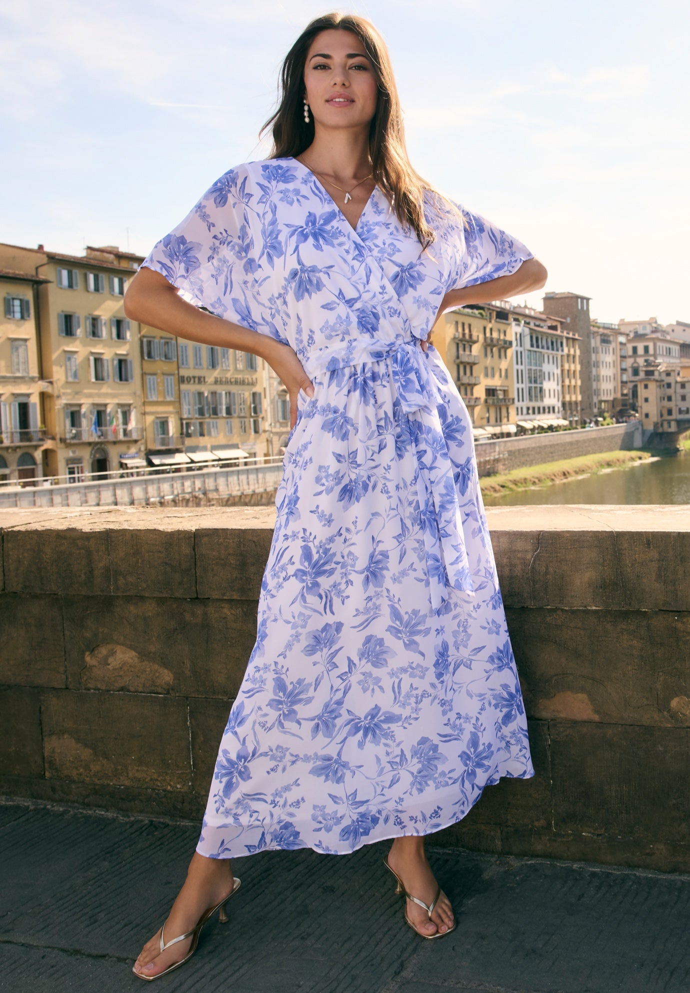 Chiffon Kimono Sleeve Maxi Dress image number 0