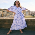 Chiffon Kimono Sleeve Maxi Dress image number null