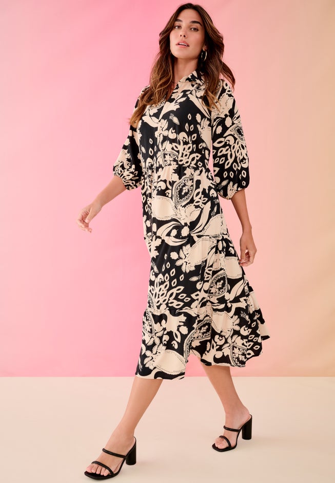 Banded Sleeve Shirtdress image number 2