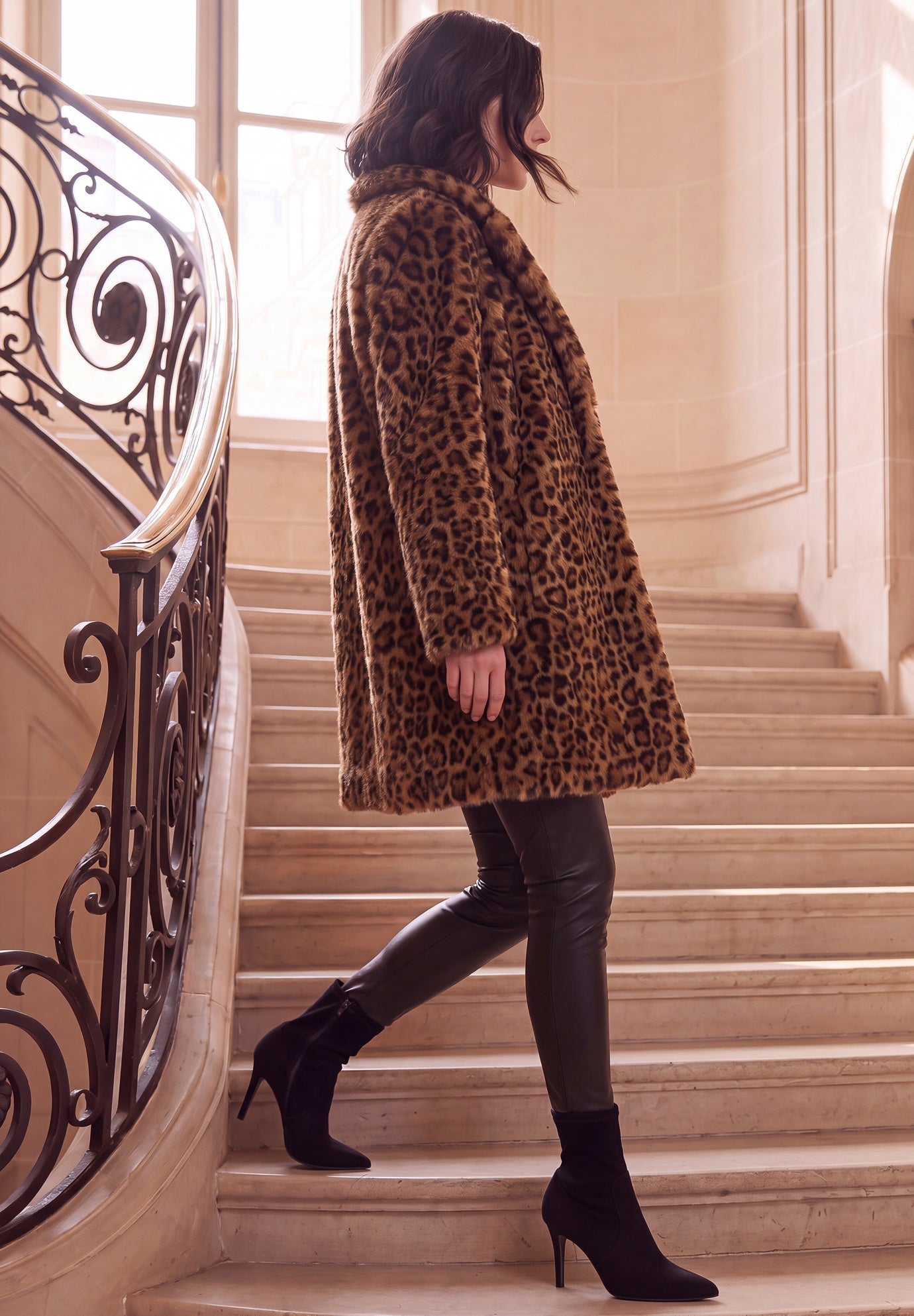 Plus Size Mid-Length Luxe Faux Fur Coat image number 2