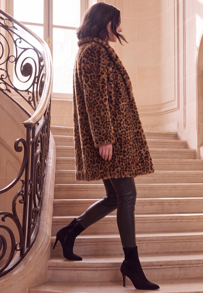 Plus Size Mid-Length Luxe Faux Fur Coat image number 2