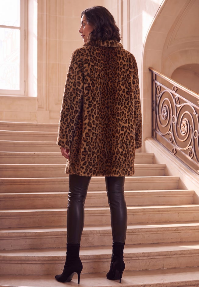 Plus Size Mid-Length Luxe Faux Fur Coat image number 3