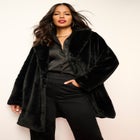 Plus Size Mid-Length Luxe Faux Fur Coat image number null