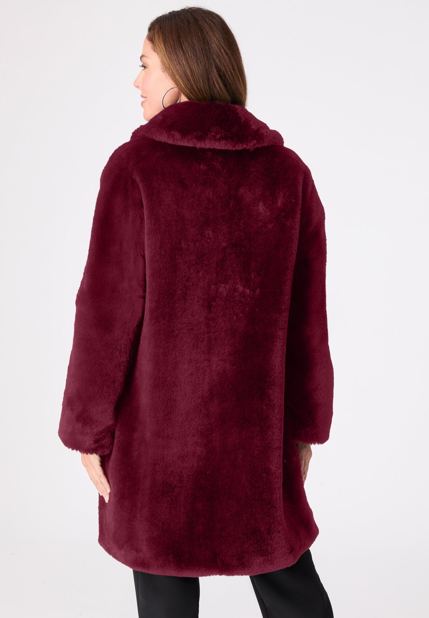 Plus Size Mid-Length Luxe Faux Fur Coat image number 3