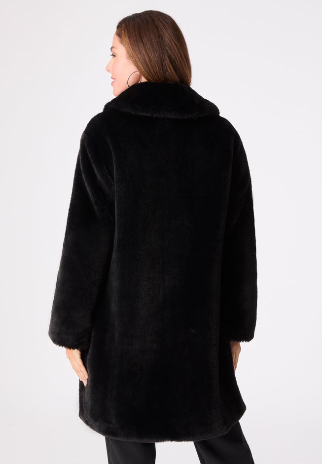 Plus Size Mid-Length Luxe Faux Fur Coat image number 2