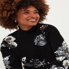 Mockneck Shimmer Sweater image number null