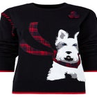 Puppy In Plaid Pullover Novelty Sweater image number null