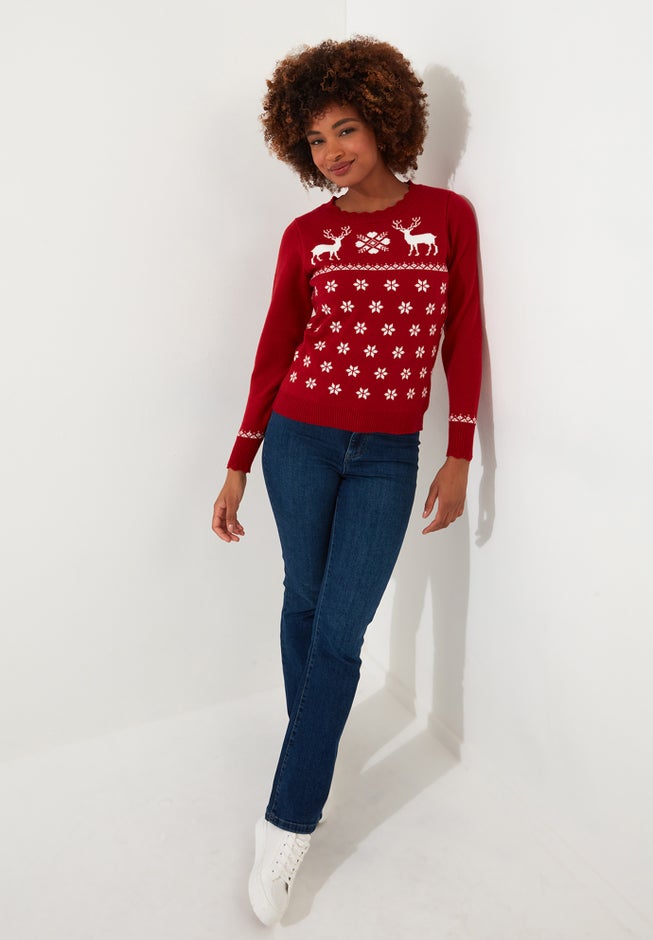Novelty Holiday Snowflake Pullover Sweater image number 2