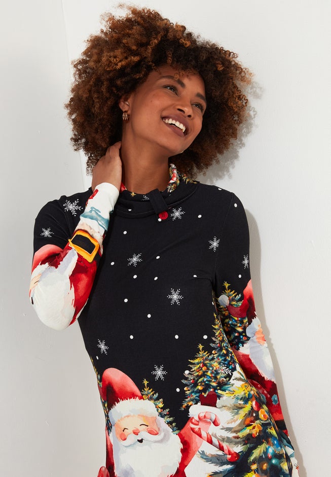 Stretch Santa Stretch Knit Santa Tunic | Roaman's