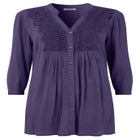 Crochet Trim Pintuck Shirt image number null