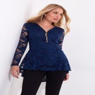 V-Neck Zip Lace Tunic image number null