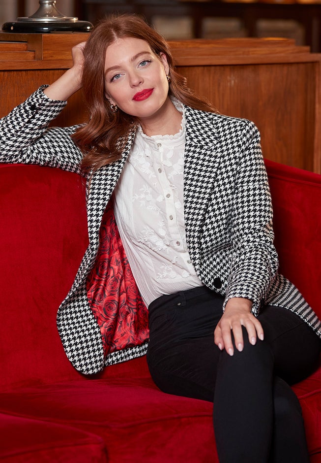 Double Breasted Notch Lapel Blazer image number 2