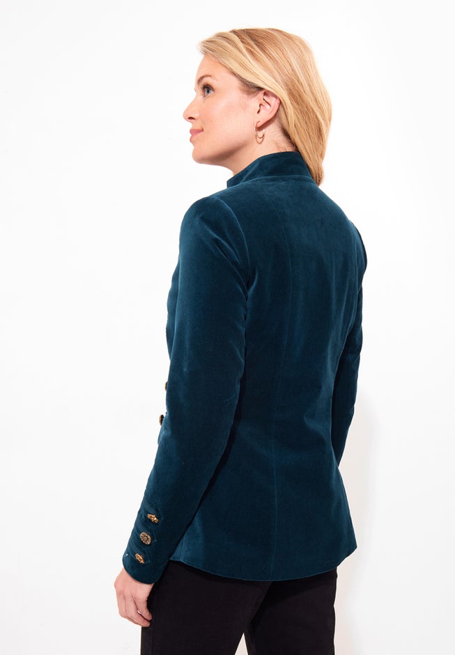 Double Breasted Faux Suede Military Jacket image number 3