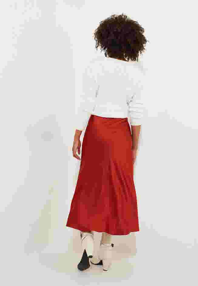 FLUTED SATIN MIDI SKIRT image number 3