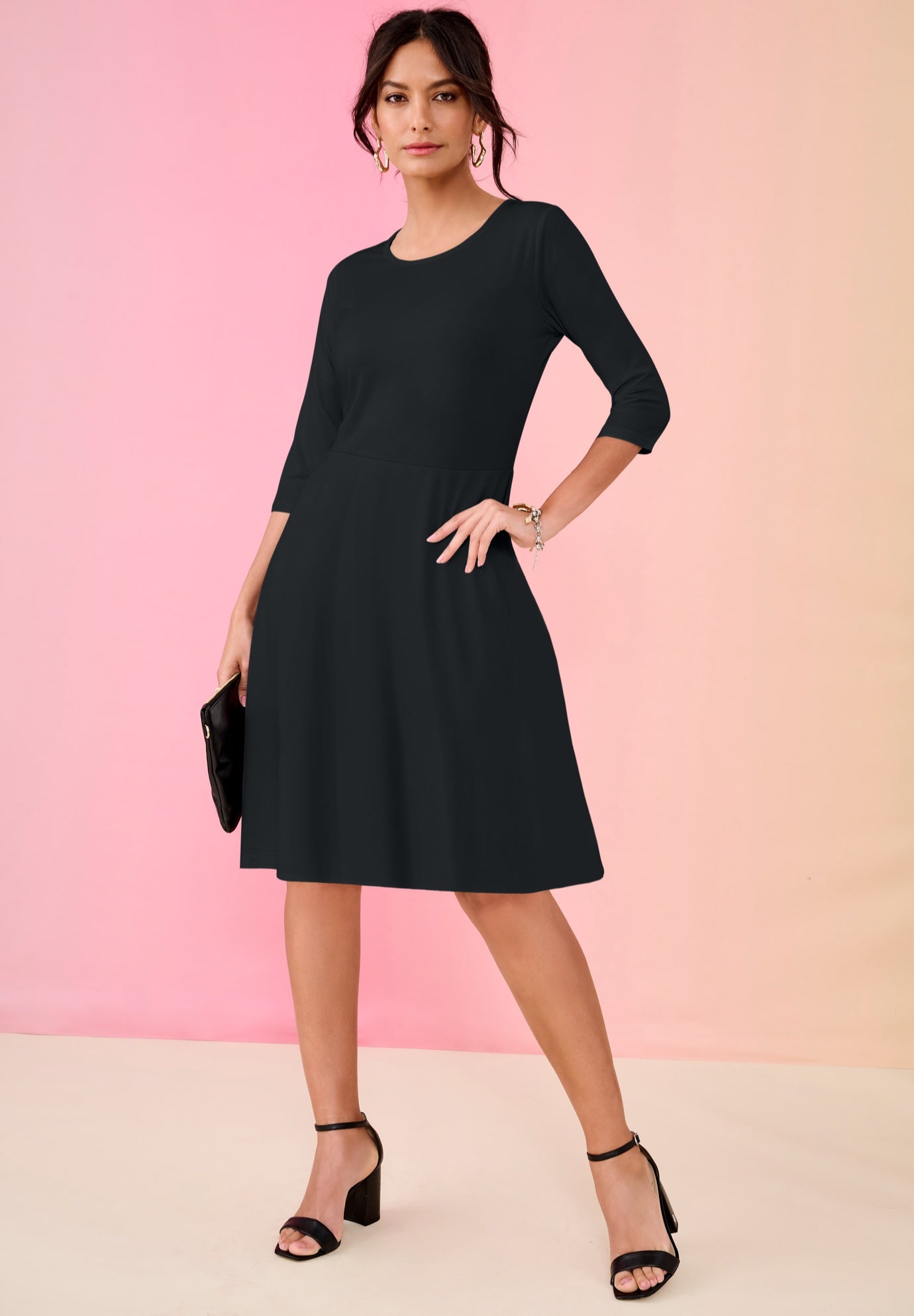 Ultrasmooth&reg; Fabric Fit-And-Flare Dress image number 0