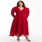 Puff Sleeve High-Low Maxi Chiffon Dress image number 0