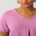 V-Neck Inverted Pleat Tunic with Curved Hem image number null