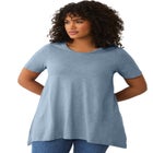 Side Point Hem Scoop Neck Tunic image number null