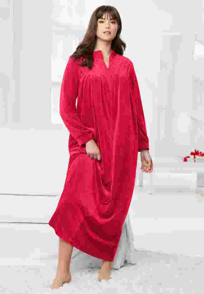 Smocked Velour Long Robe image number 6