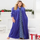 Smocked Velour Long Robe image number null