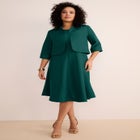 Plus Size Elbow Sleeve Fit-and-Flare Dress with Bolero Jacket &ndash; 2-Piece Suit image number null