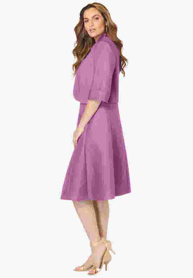 Fit And Flare Jacket Suit Dress image number 2