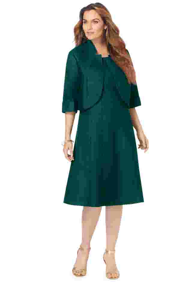 Fit And Flare Jacket Suit Dress image number 0