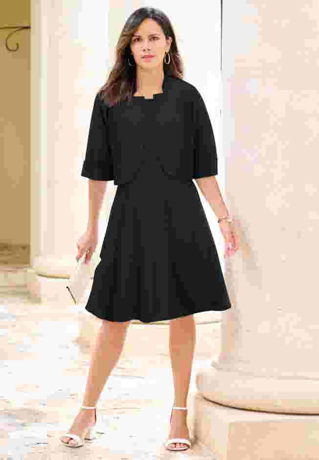 Fit And Flare Jacket Suit Dress image number 0