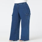 Wide Leg Cargo Knit Jean image number null