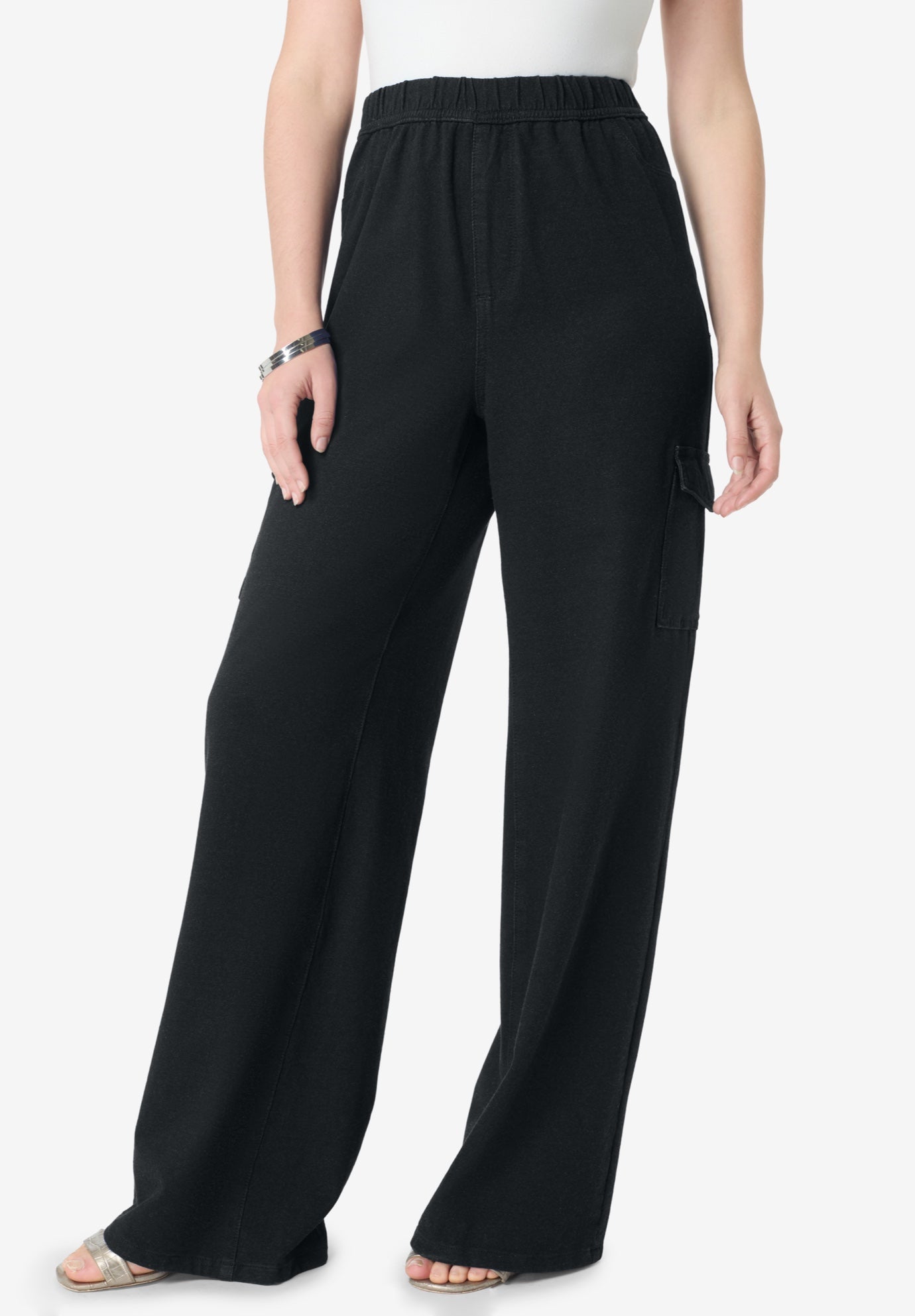 Wide Leg Cargo Knit Jean image number 0